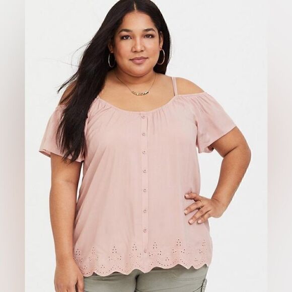 torrid Tops - Torrid Challis Cold Shoulder  Top 4X